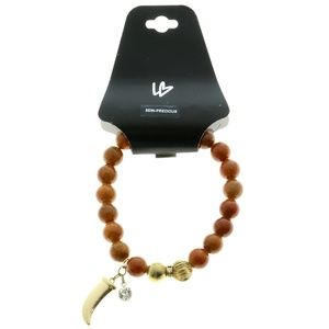 Semi-Precious Fang Stretch-Bracelet Orange & Gold